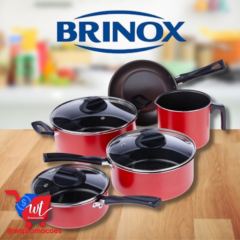 Conjunto de Panelas, Garlic, Vermelho, Pacote de 4, Brinox