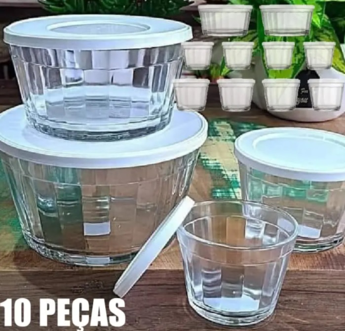 Conjunto de Tigelas de Vidro 10 Peças – Copo Americano 15850201424905