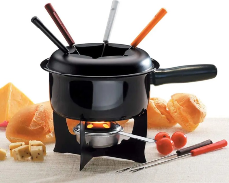 Conjunto para Fondue com 10 Pecas, Brinox, Preto
