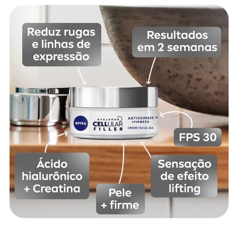 Creme Facial Antissinais Dia Nivea Cellular Fps30 50Ml, Nivea