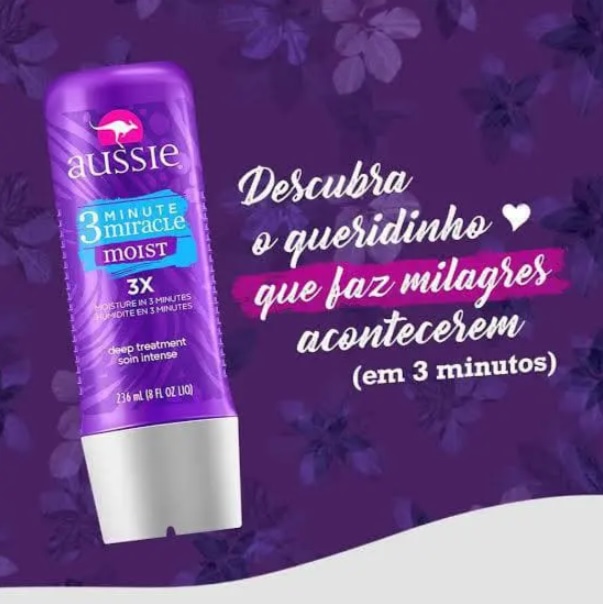 Creme de Tratamento Aussie Moist 3 Minutos Milagrosos, 236ml
