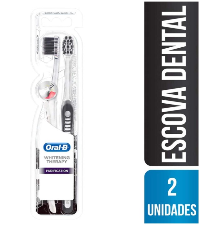Escova Dental Oral-B 3D White Whitening Therapy Purification 2 Unidades, Oral-B