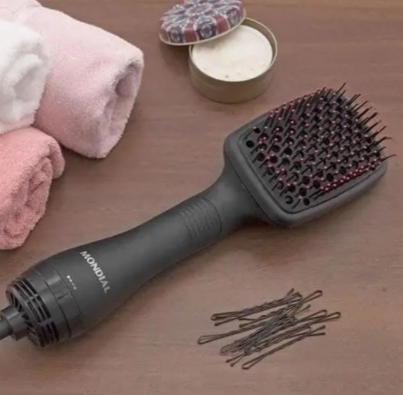 Escova Secadora Mondial, Magic Air Íon, 127V, Vermelho/Preto, 1200W – ES-01