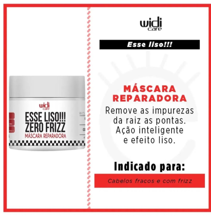 Esse Liso! Zero Frizz Máscara Reparadora, Widi Care, Widi Care