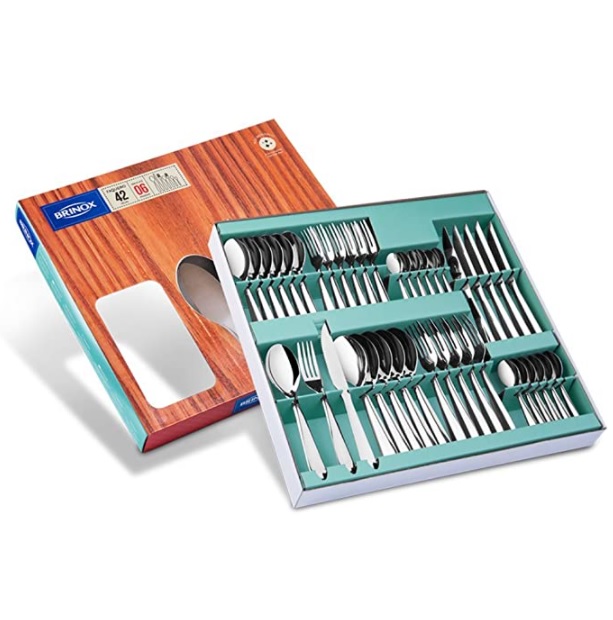 Faqueiro Módena, 42 peças, Aço Inox, Brinox