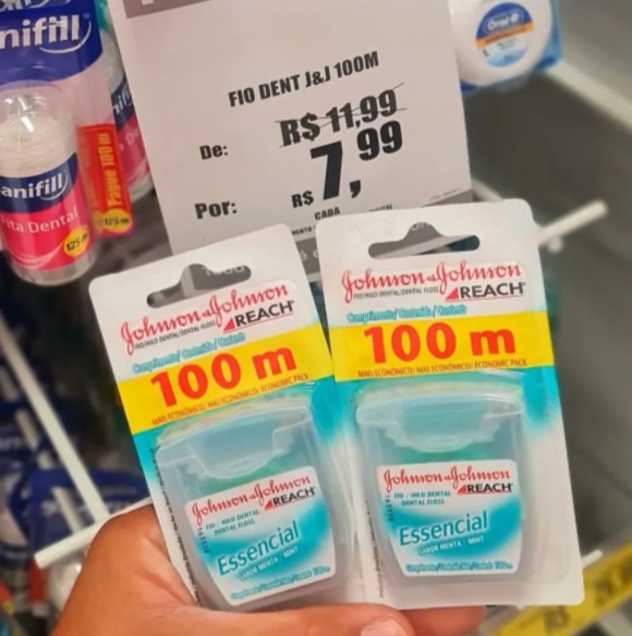 Fio Dental Essencial, Reach, 100m