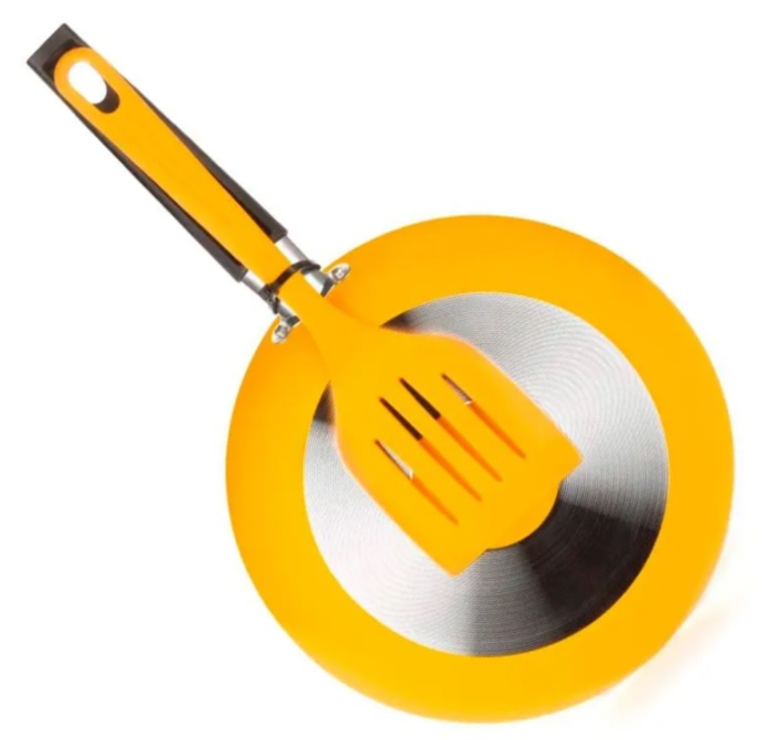 Frigideira 24 Centímetros com Espátula Manga Aluminio Antiaderente Linha Color Multiflon