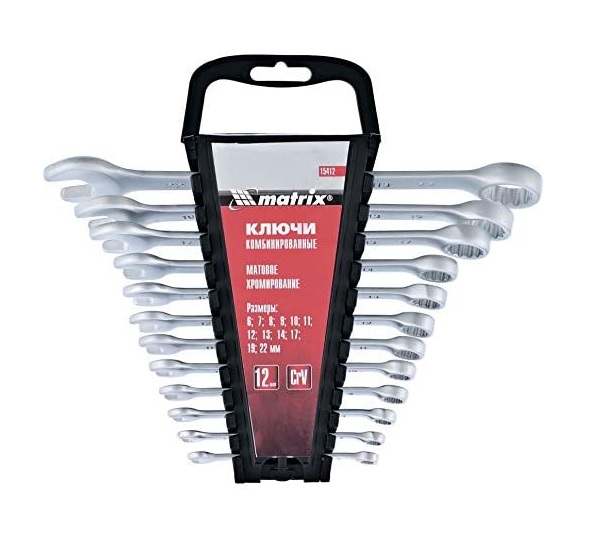 Jogo De Chave Combinada Cromo Fosco De 6 X 22 Mm, 12 Peças Mtx