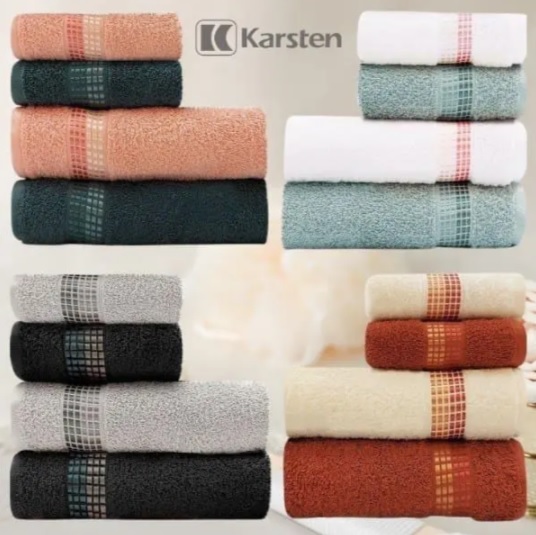 Jogo De Toalhas 4 Peças – Banho e Rosto Algodão Felpuda Dimer Karsten – Emcompre