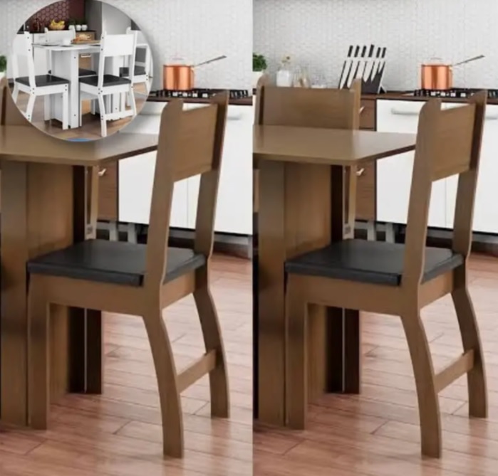 Jogo de Cadeiras para Cozinha Estofada – Poliman Móveis Milano M02070 2 Peças