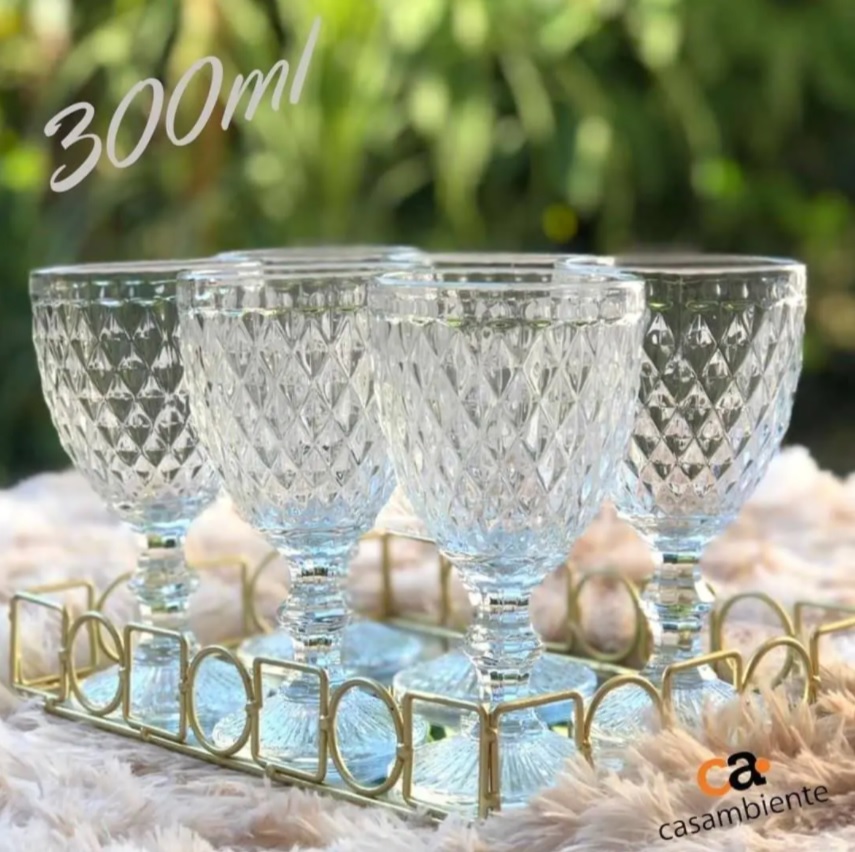 Jogo de Taças Vidro 6 Peças 300ml Casambiente – Bico de Jaca