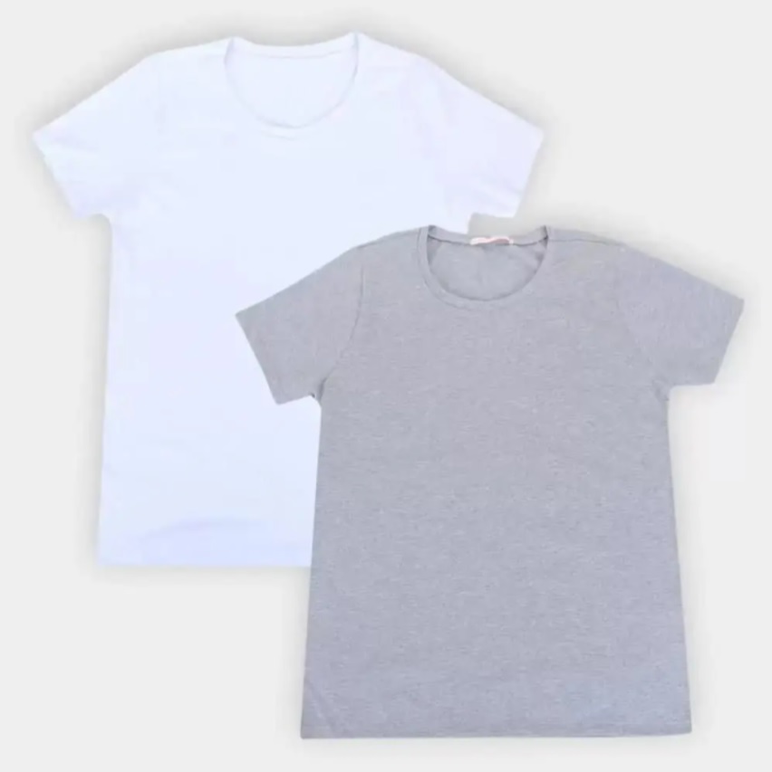 Kit Camiseta Básica Volare Manga Curta Feminina – 2 Peças