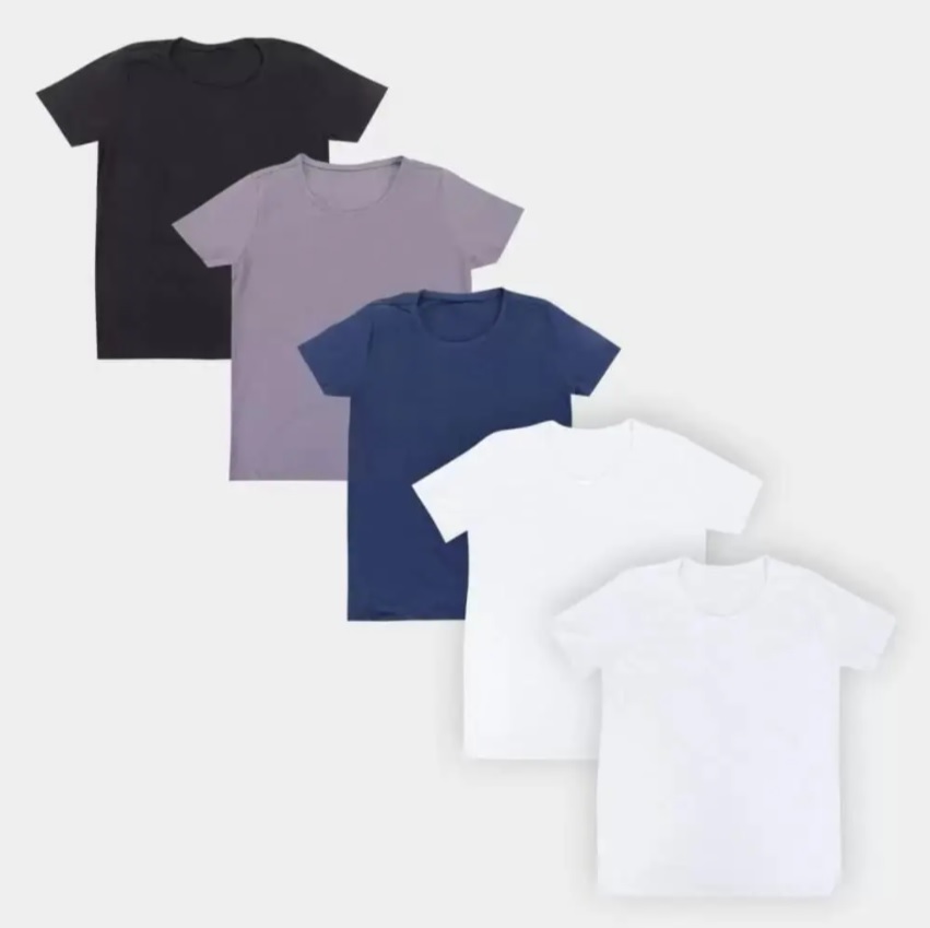 Kit Camiseta Volare Básica Feminina 5 Peças