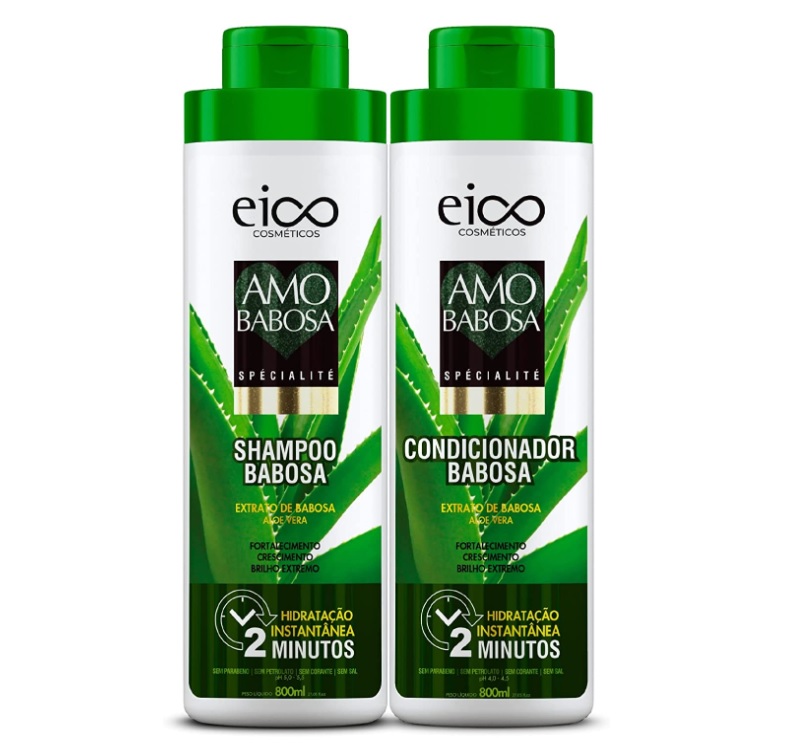 Kit Eico Amo Babosa Ite (Shampoo800Ml+Condicionador800Ml), Eico