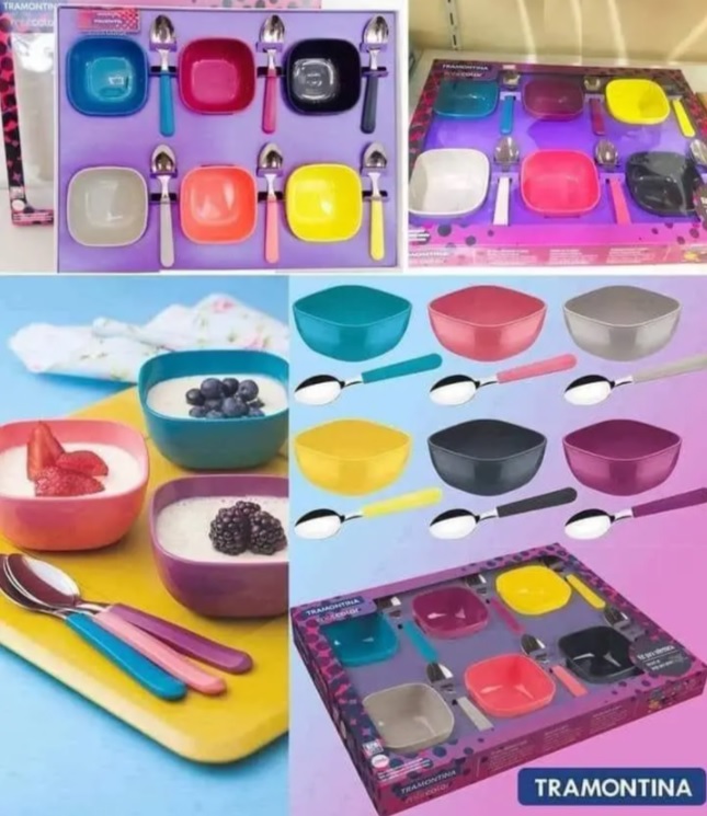 Kit para Sobremesa 12 Peças Tramontina Mixcolor Colorido