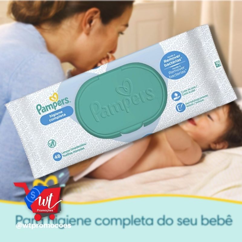 Lenços Umedecidos Pampers Higiene Completa – 48 lenços