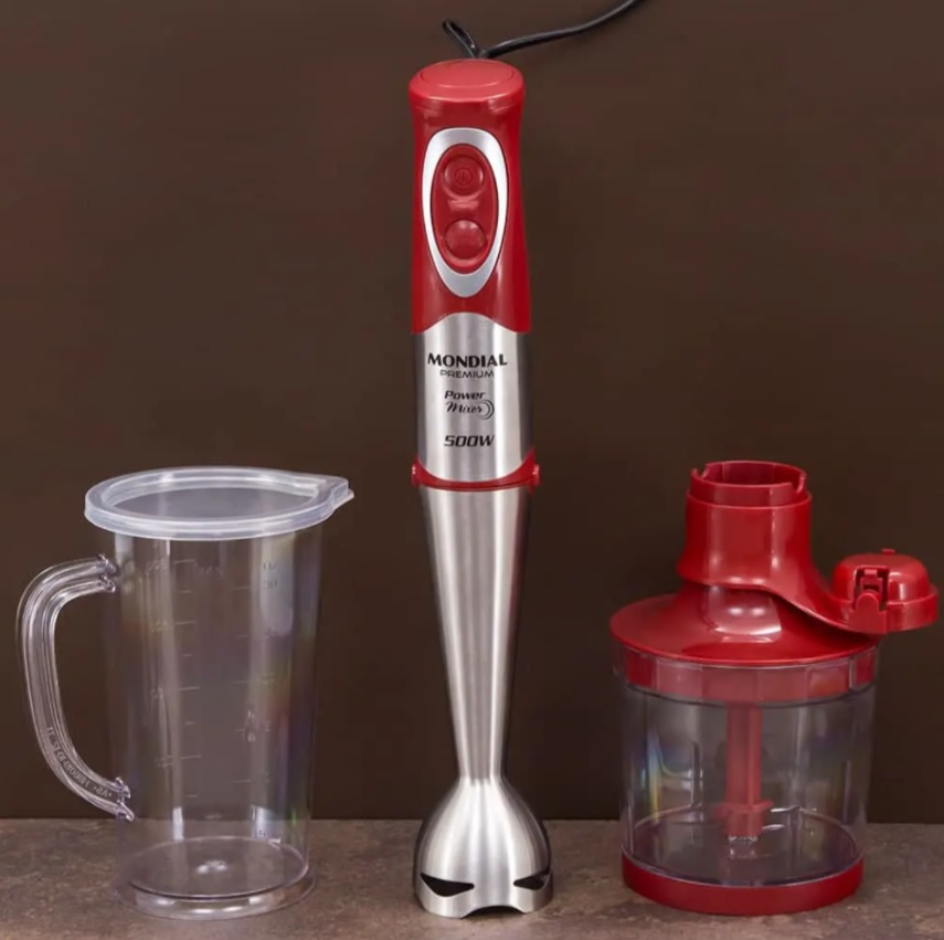Mixer MONDIAL, Power Red, 127V, 2 em 1, 500W – M-10