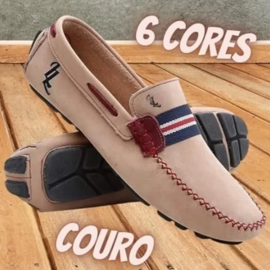 Mocassim Masculino Em Couro Legitimo Fire