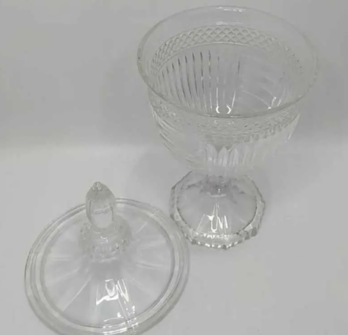 Potiche C/pé De Cristal Santorini 11, 5×24, 5cm Lyor Transparente No Voltagev