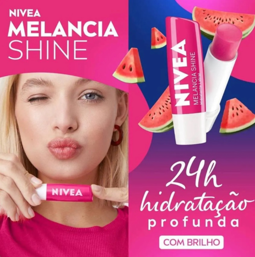 Protetor Labial Nivea Melancia Shine 4, 8G, Nivea, Melancia
