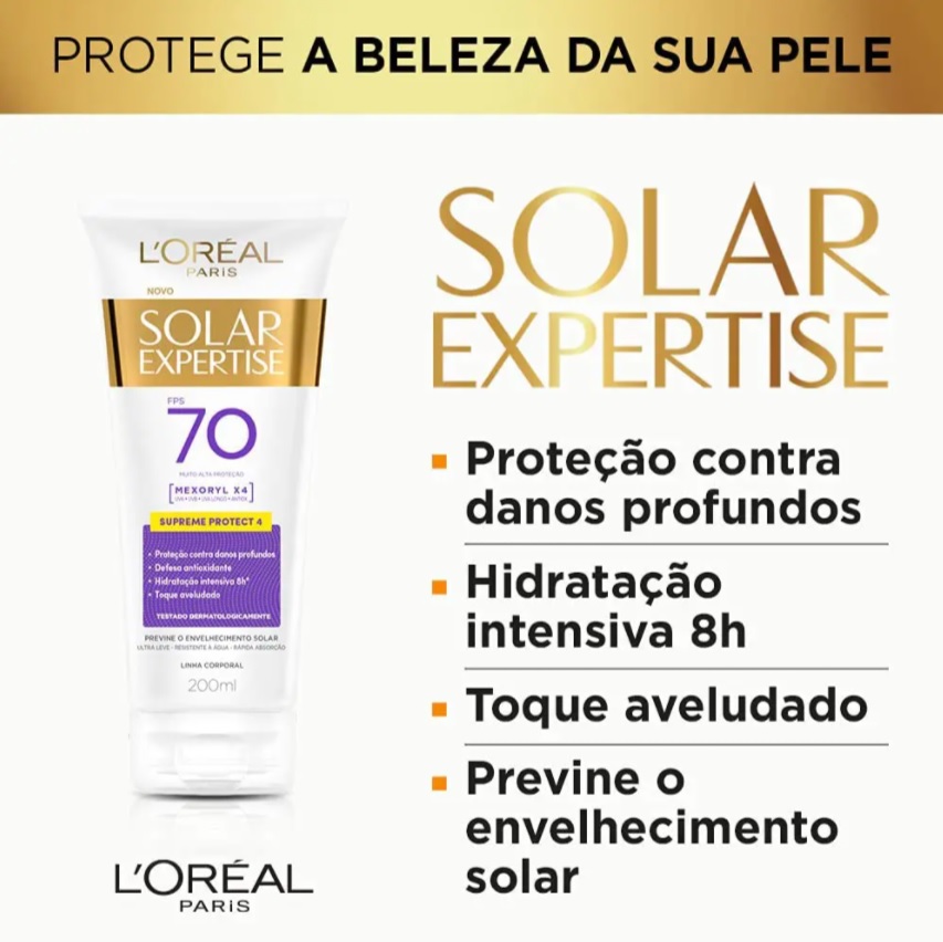 Protetor Solar Corporal FPS 70 200ml, L’Oréal Paris, 200M