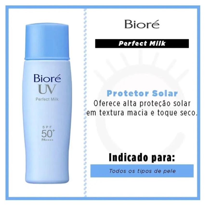 Protetor Solar Facial Bioré Perfect Milk 50 FPS