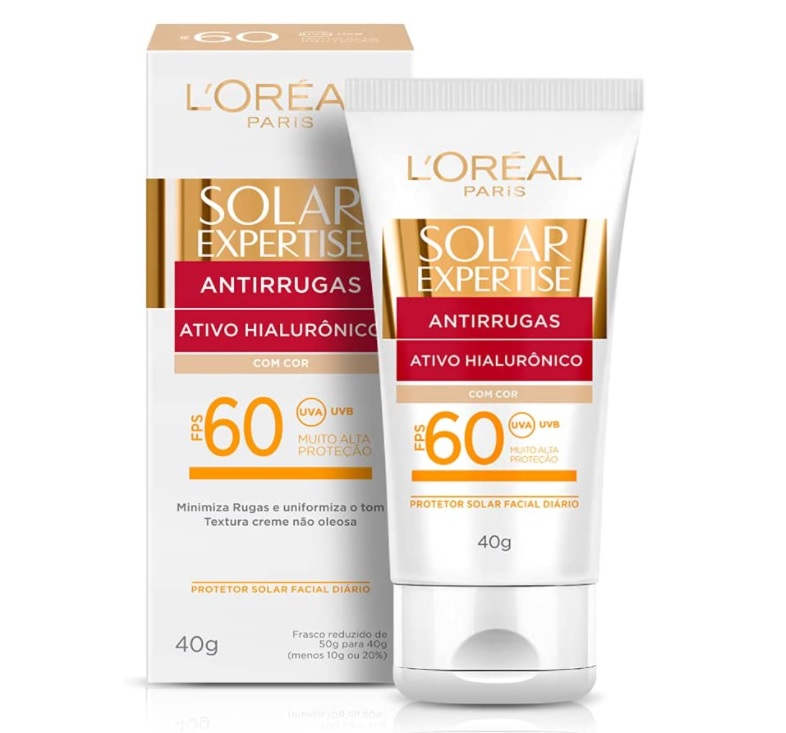 Protetor Solar L’Oréal Paris Solar Expertise Antirrugas Com Cor FPS 60 40g, L’Oréal Paris
