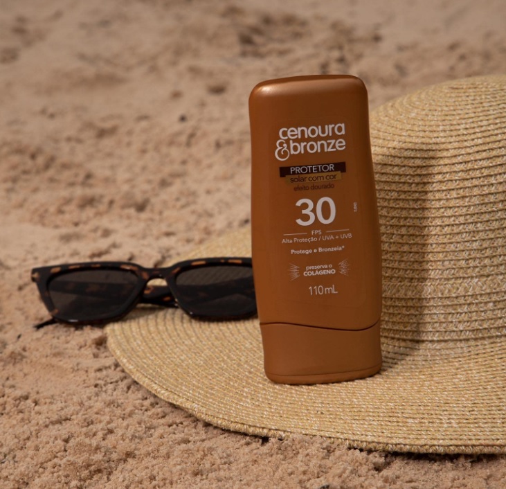 Protetor Solar com Cor Fps30, Cenoura e Bronze