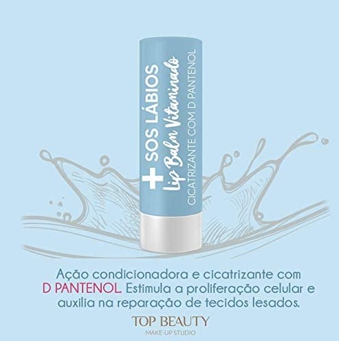 SOS LÁBIOS LIP BALM VITAMINADO 3, 5GR TOP BEAUTY, Top Beauty