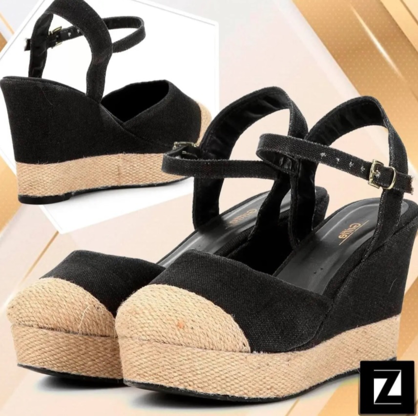 Sandália Griffe Espadrille Feminina – Preto