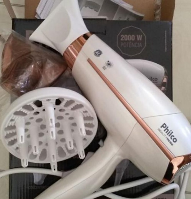 Secador De Cabelo, Beauty Rose, 2000W, Branco, 110V, Philco