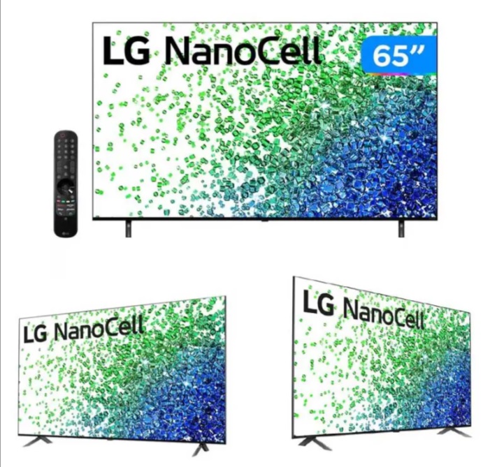 Smart TV 65” 4K UHD Nanocell LG 65NANO80SPA – 60Hz Wi-Fi e Bluetooth Alexa 4 HDMI 2 USB