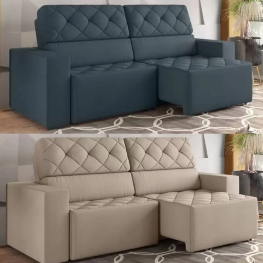 Sofá Retrátil Reclinável 4 Lugares Suede Veludo – Jacarta BestHouse