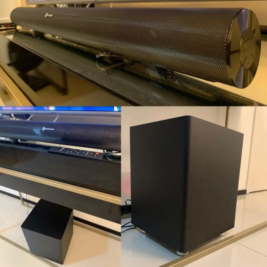 Soundbar 280W RMS com Subwoofer sem fio, Bluetooth e Entrada Óptica | Goldentec