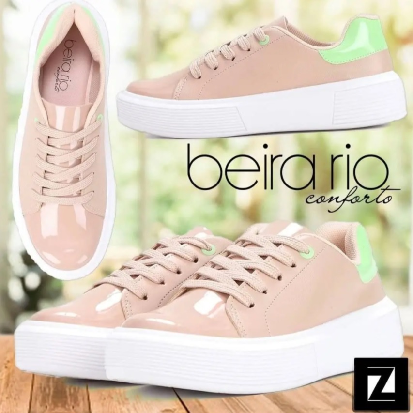 Tênis Beira Rio Casual Flatform Feminino – Bege