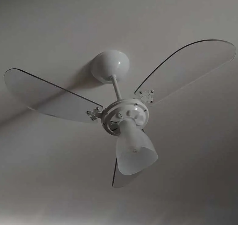 Venti-Delta 383121 Ventilador de Teto New Cristal Light 3 Pás Transparentes 127 V C3V, Branco