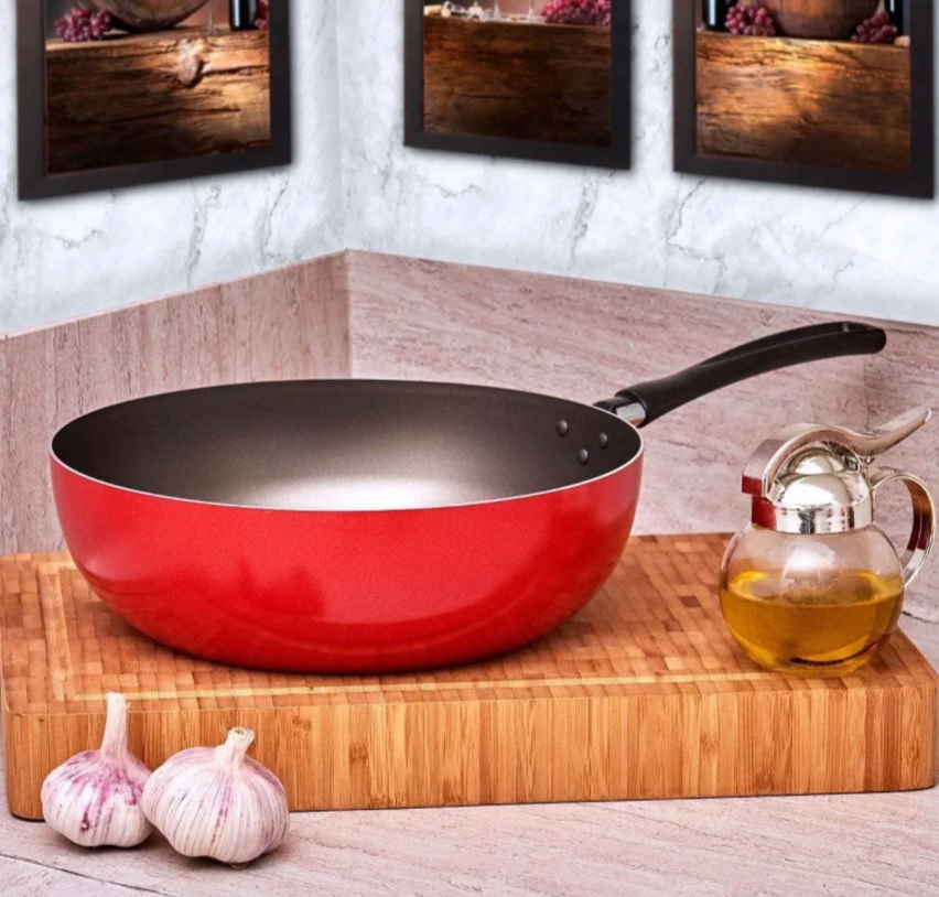 Brinox 7001/365 – Wok Garlic, 24cm, 2,3 Litros, 24 x 7 cm, Vermelho