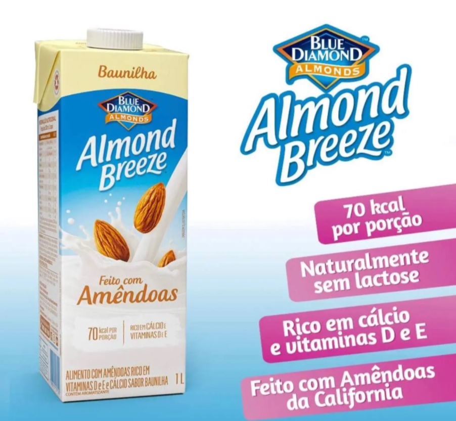 Alimento com Amêndoas Sabor Baunilha Almond Breeze, Piracanjuba, 1L