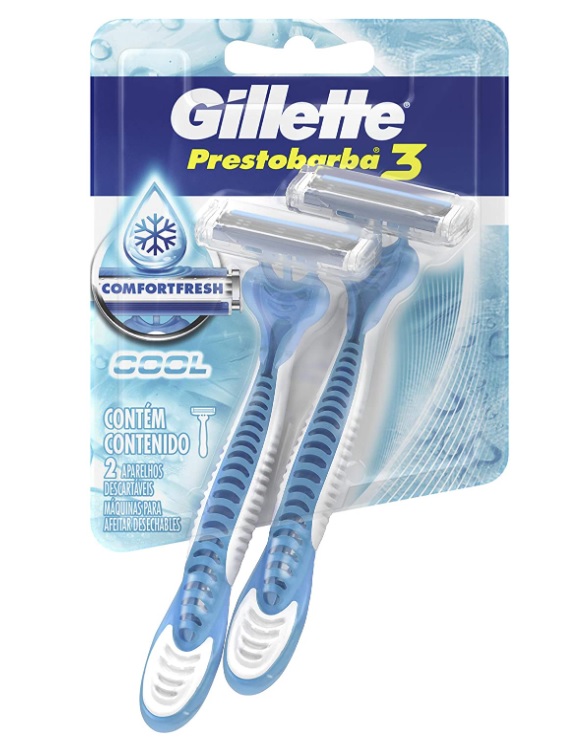 Aparelho de Barbear Descartável Gillette Prestobarba3 Cool C/2 Unidades, Gillette