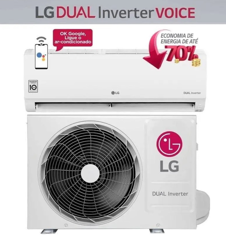 Ar Condicionado Split Hi Wall LG Dual Inverter Voice 12.000 Btus Frio 220v