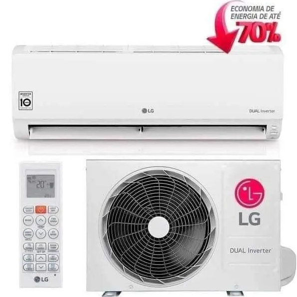 Ar Condicionado Split Inverter LG Hi Wall DUAL Compact 9000 BTUs Frio S4NQ09WA5AC 220V