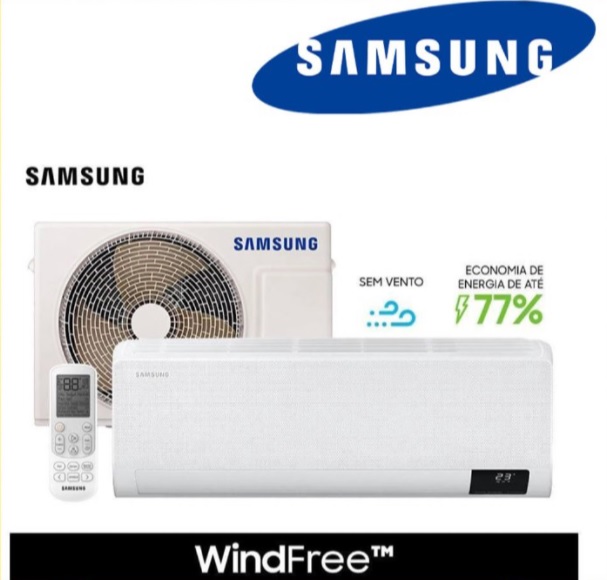 Ar Condicionado Split Inverter Samsung WindFree 9000 btus Frio 220V AR09AVHABWKXAZ