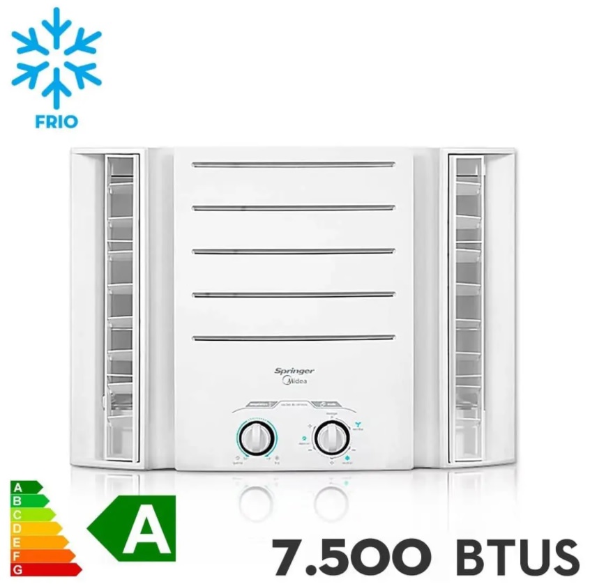 Ar Condicionado de Janela Springer Midea QCI078BB Mecânico 7.500 BTH/H Frio 127v