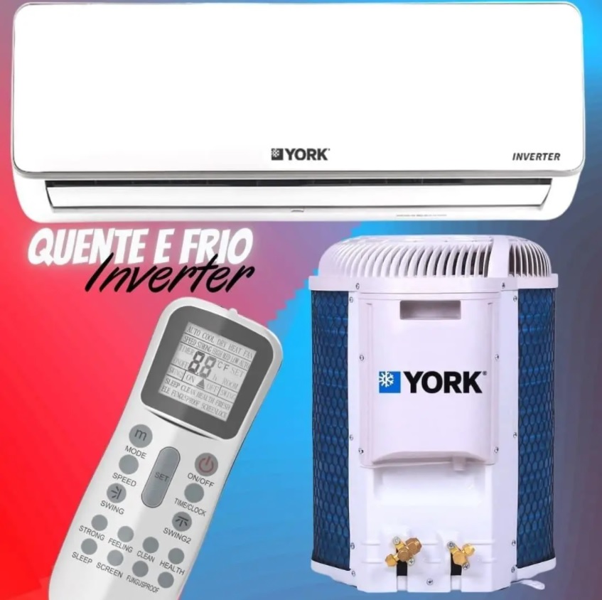Ar condicionado Split Hi Wall Inverter York top 12.000 Btus Quente e Frio 220v