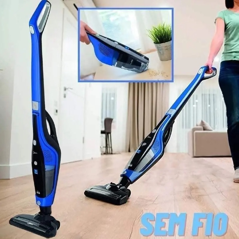 Aspirador de Pó Portátil e Vertical Midea sem Fio – 60W Ágil Preto e Azul