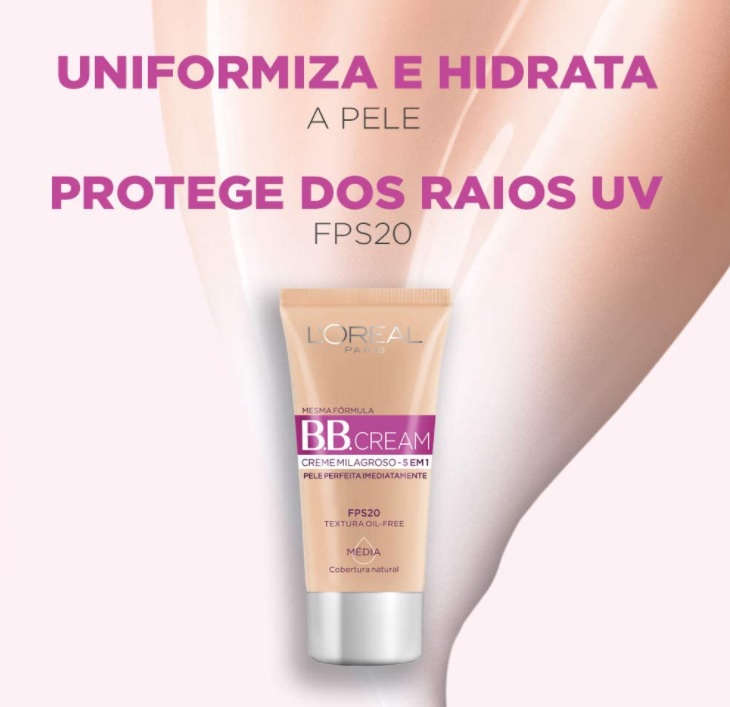 Base BB Cream L’Oréal Paris Dermo Expertise Cor Média FPS 20, 30ml