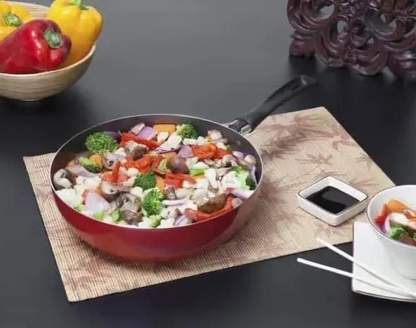 Brinox 7001/365 – Wok Garlic, 24cm, 2,3 Litros, 24 x 7 cm, Vermelho