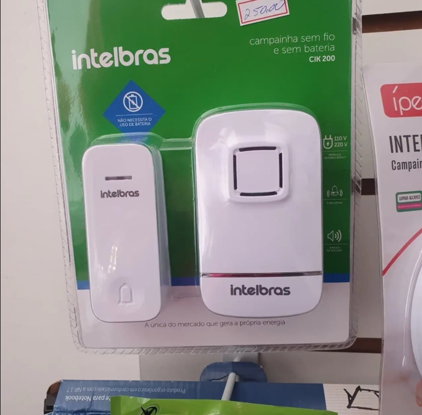 CAMPAINHA SEM FIO SEM BATERIA CIK200