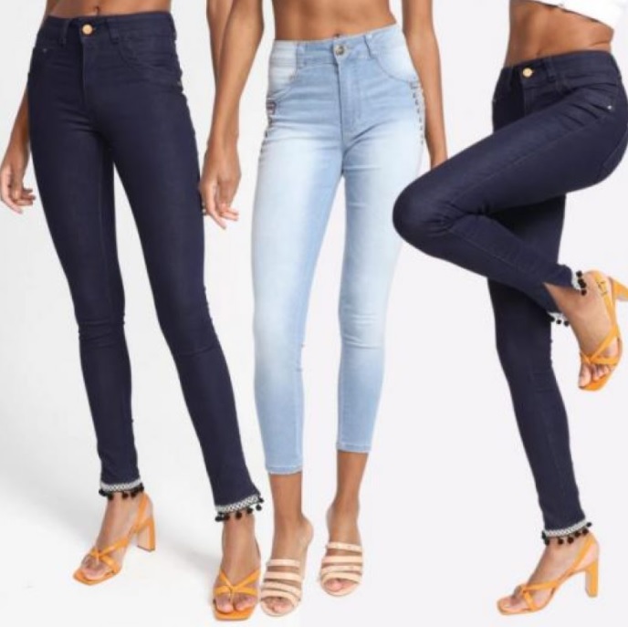 Calça Jeans Skinny Biotipo Cintura Média Feminina