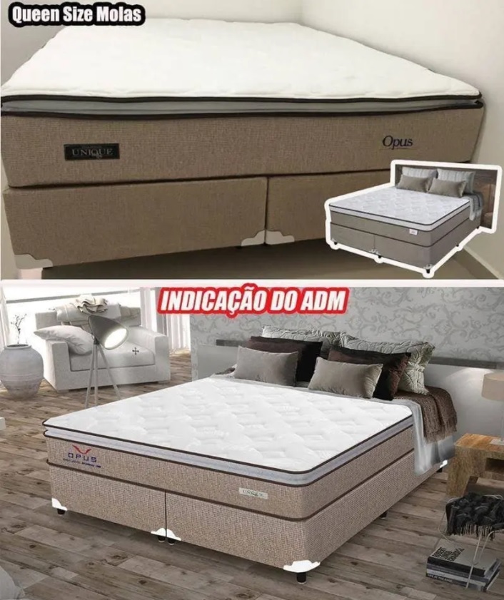 Cama Box (Box + Colchão) Queen Size Molas – Ensacadas/Pocket 65cm de Altura Plumatex Ópus